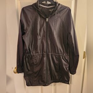Women's Black Windbreaker with Hood Size Small